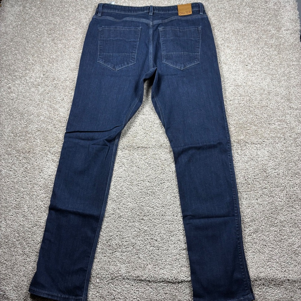 DU/ER L2X Relaxed Taper Performance Denim Jeans Dark Blue Mens 36x34